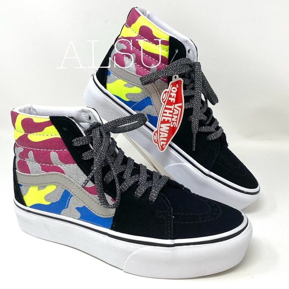 💖MEGA SALE💖VANS SK8-HI Platform After Dark Camo Suede Women's Size VN0A3TKNTUR - Picture 1 of 10